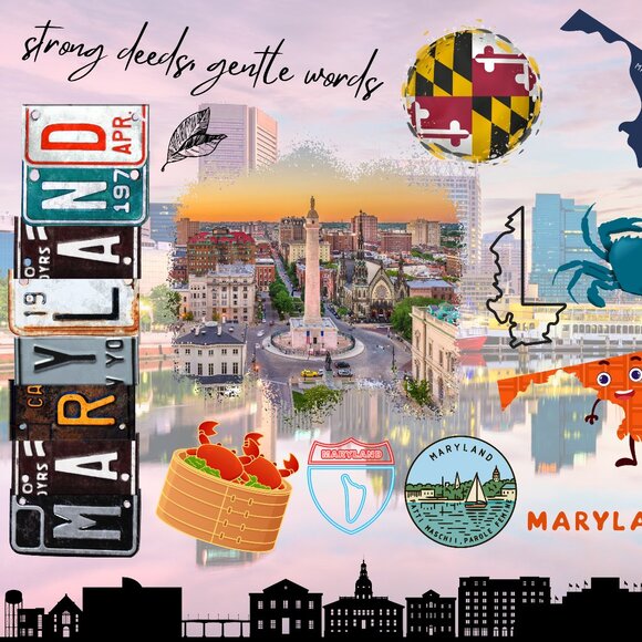 Maryland Tumbler, Maryland State Tumbler, Maryland Souvenir, 20oz Skinny Tumbler - Picture 2 of 7